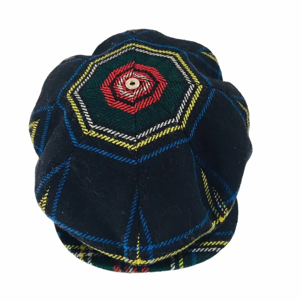 Scotland Tom Morris Blackwatch Acrylic & Wool Cabbie Golf Hat Plaid Sz 7.5